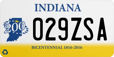 IN license plate 029ZSA