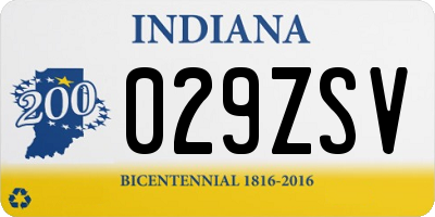 IN license plate 029ZSV