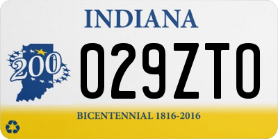 IN license plate 029ZTO