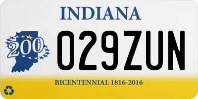 IN license plate 029ZUN