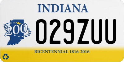 IN license plate 029ZUU