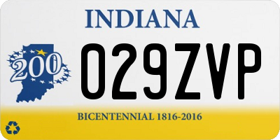 IN license plate 029ZVP