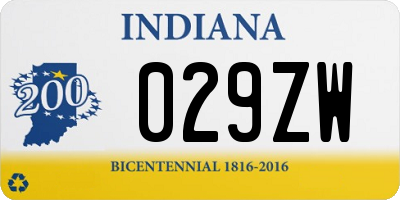 IN license plate 029ZW