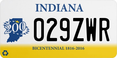 IN license plate 029ZWR