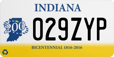 IN license plate 029ZYP