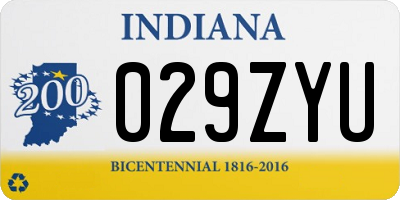 IN license plate 029ZYU