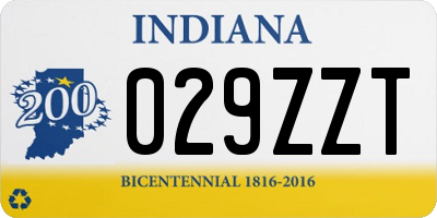 IN license plate 029ZZT