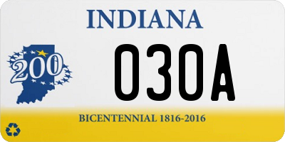 IN license plate 030A