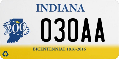 IN license plate 030AA