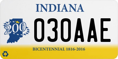 IN license plate 030AAE