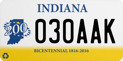IN license plate 030AAK
