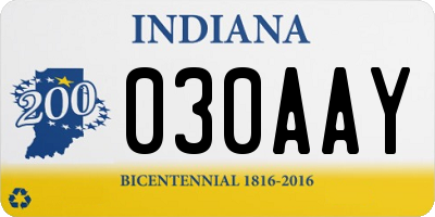 IN license plate 030AAY