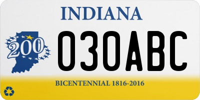 IN license plate 030ABC