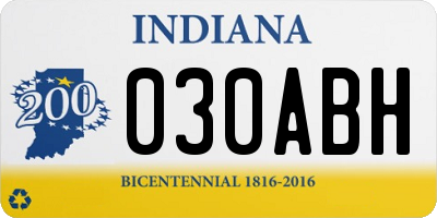 IN license plate 030ABH