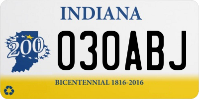 IN license plate 030ABJ
