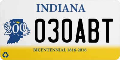 IN license plate 030ABT