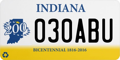 IN license plate 030ABU