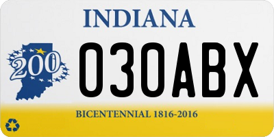 IN license plate 030ABX