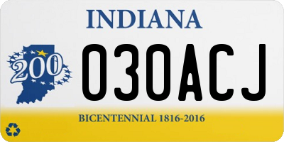 IN license plate 030ACJ