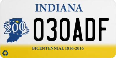 IN license plate 030ADF