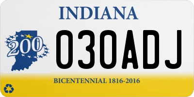 IN license plate 030ADJ