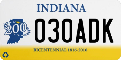 IN license plate 030ADK