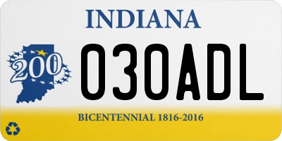 IN license plate 030ADL