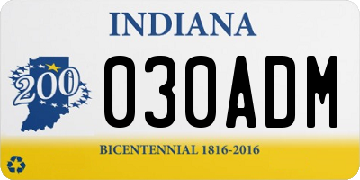 IN license plate 030ADM
