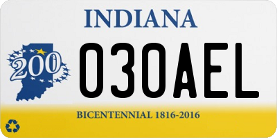 IN license plate 030AEL