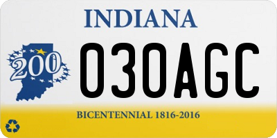 IN license plate 030AGC