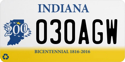 IN license plate 030AGW