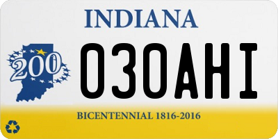 IN license plate 030AHI