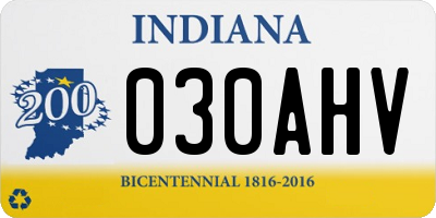 IN license plate 030AHV