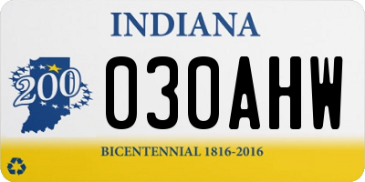 IN license plate 030AHW
