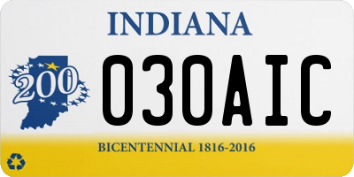 IN license plate 030AIC