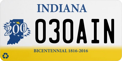IN license plate 030AIN