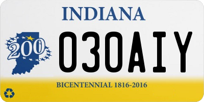 IN license plate 030AIY