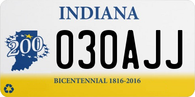 IN license plate 030AJJ
