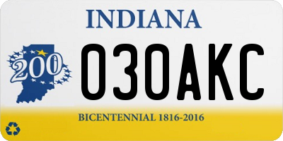IN license plate 030AKC