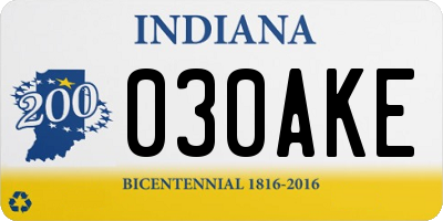 IN license plate 030AKE