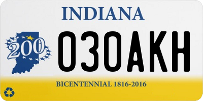 IN license plate 030AKH