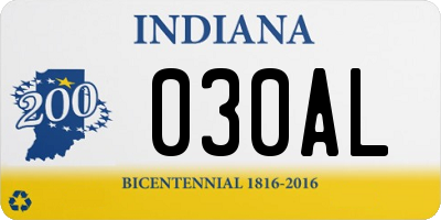 IN license plate 030AL