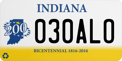 IN license plate 030ALO
