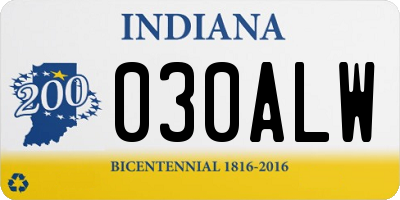 IN license plate 030ALW