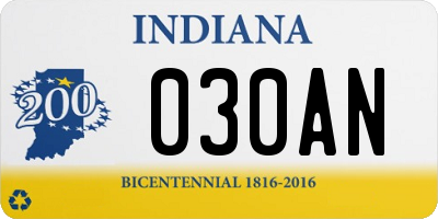 IN license plate 030AN