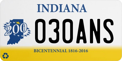 IN license plate 030ANS