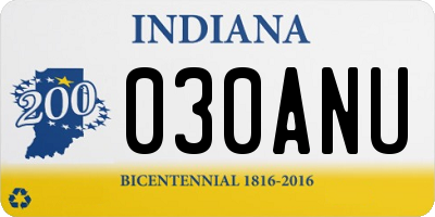IN license plate 030ANU