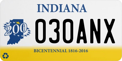 IN license plate 030ANX
