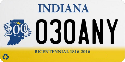IN license plate 030ANY