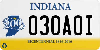 IN license plate 030AOI